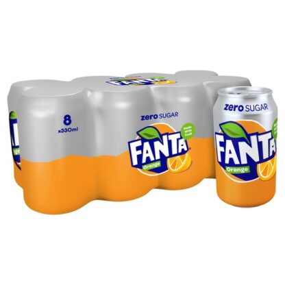 Fanta zero sugar orange 8 x 330ml