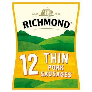 Richmond Thin Pork Sausages  340G 12 Pack