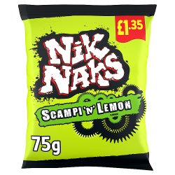 Nik Nak Scampi Lemon 75G
