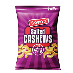 Bobbys Salted Cashews 50G