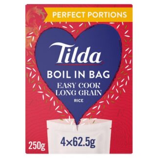 Tilda Boil In Bag Easy Cook Long Grain Rice 4X62.5G